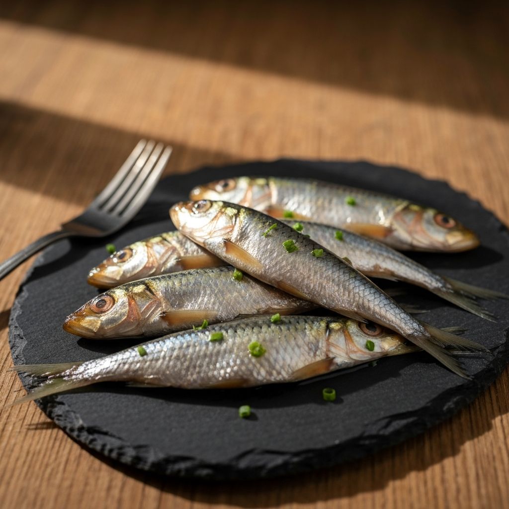 Fresh sardines rich in omega-3 and selenium